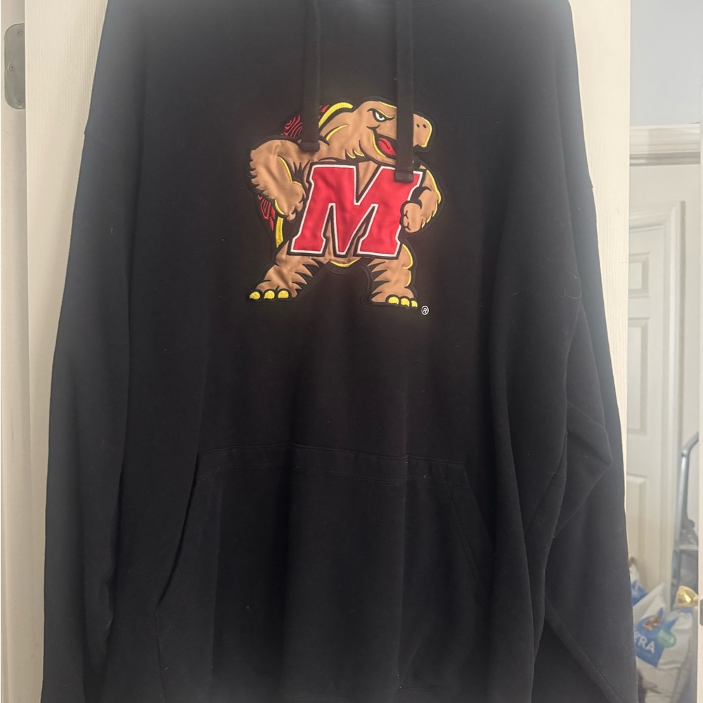 Maryland Terrapins Black Hoodie with Red 'M' Mascot
